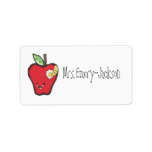 Kawaii Apple Label
