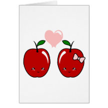 Kawaii Apple Love Greeting Card