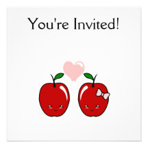Kawaii Apple Love Invitations