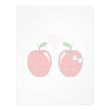 Kawaii Apple Love Letterhead Template