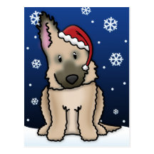 Kawaii Belgian Laekenois Christmas Postcard