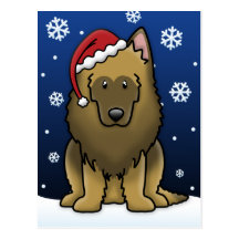 Kawaii Belgian Tervuren Christmas Postcard