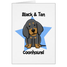 Kawaii Black & Tan Coonhound Cards