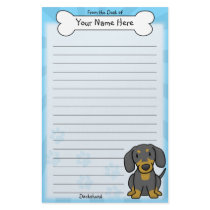 Kawaii Black & Tan Dachshund Stationery