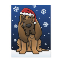 Kawaii Bloodhound Christmas Postcard