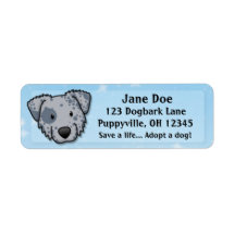 Kawaii Blue Australian Shepherd Return Address Labels