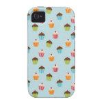 Kawaii blue cupcake pattern print iPhone 4S case casemate cases