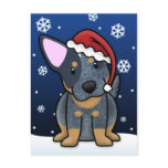 Kawaii Blue Heeler Christmas Postcard