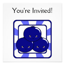 Kawaii Blueberry Basket (Boy) Custom Invitations