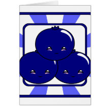 Kawaii Blueberry Basket (Boy) Greeting Cards