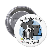 Kawaii Border Collie Flyball Button
