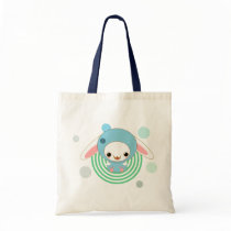 kawaii bunny blue tote bag