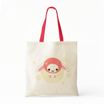 kawaii bunny pink tote bags