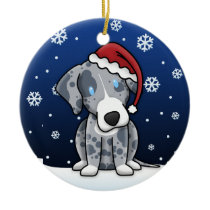 Kawaii Cartoon Catahoula Leopard Dog Christmas Ornament