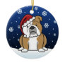 Kawaii Cartoon English Bulldog Christmas Ornament