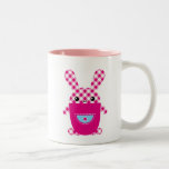 Kawaii chequered rabbit mugs