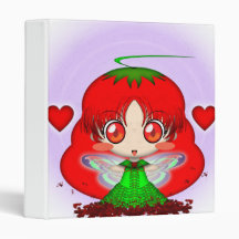 Kawaii Chibi Tomato Fairy Transparent 3 Ring Binder