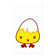 Kawaii chick bookmark business card templates