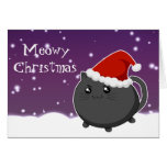 Kawaii christmas black kitty cat cards