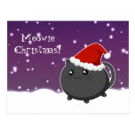 Kawaii christmas black kitty cat postcards