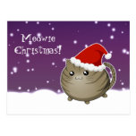 Kawaii christmas brown tabby kitty cat postcards