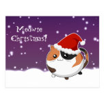 Kawaii christmas calico kitty cat postcards