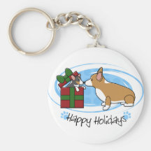 Kawaii Christmas Corgi Puppy Gift Key Chains
