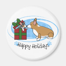 Kawaii Christmas Corgi Puppy Gift Magnets