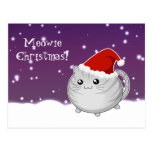 Kawaii christmas grey tabby kitty cat postcards