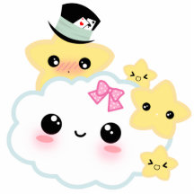 Kawaii couple cloud and star acrylic cut outs