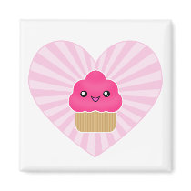 Kawaii Cupcake Heart Magnet