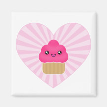 Kawaii Cupcake Heart Magnet