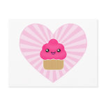 Kawaii Cupcake Heart Postcard