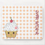 Kawaii Cupcake in Polka Dots with Japanese Katakan Mouse Pad