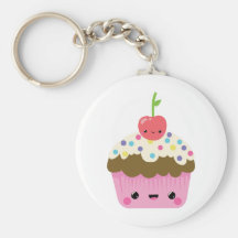 Kawaii Cupcake with Cherry on Top Keychain