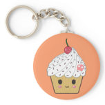 Kawaii Cupcake with Pink Sugar Skull and Cherry Keychains