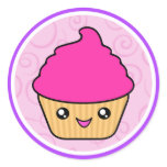 Kawaii Cuppy Cake Pink Cupcake Sticker