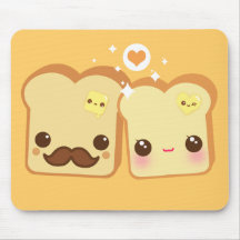Kawaii cute toasts couple mousepads