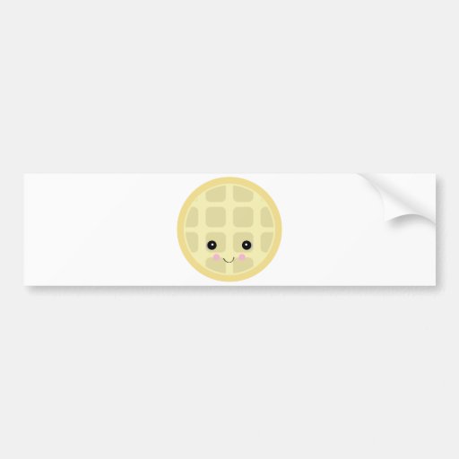 kawaii cute waffle bumper sticker