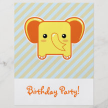 Kawaii elephant personalized flyer