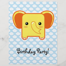Kawaii elephant personalized flyer