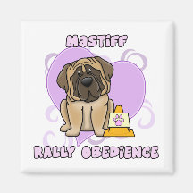 Kawaii English Mastiff Rally Obedience Refrigerator Magnets