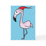 Kawaii Flamingo Christmas Card