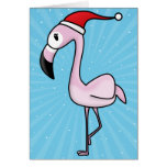 Kawaii Flamingo Christmas Card