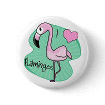 Kawaii Flamingo Gifts Buttons