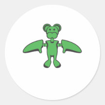 Kawaii Flying Monkey Robot Stickers