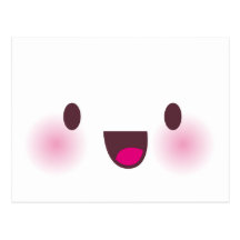 Kawaii font face carte postale