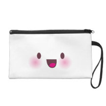 Kawaii font face pochette avec dragonne
