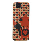 Kawaii Foxy Hearts iPhone 4 Case-Mate Barely There
