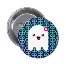 Kawaii ghost pinback button